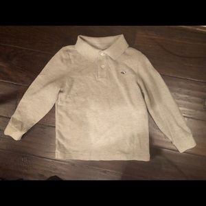 Vineyard Vines long sleeve gray polo shirt 4T